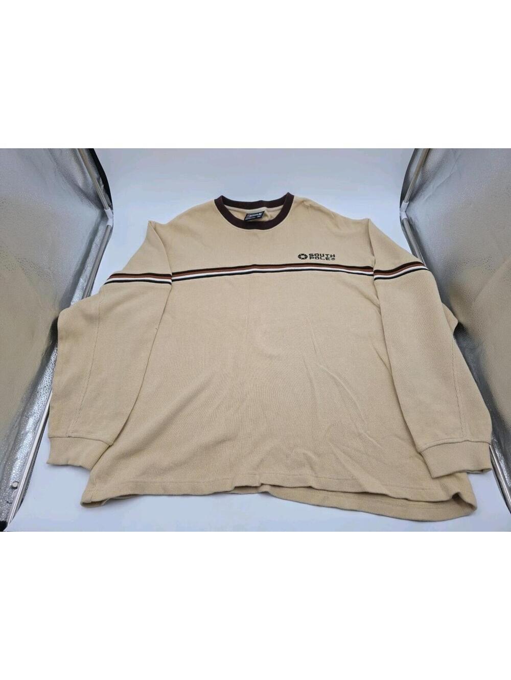 Vintage 2000s Southpole Sweatshirt Mens Size XL Beige Cream Streetwear Y2k 00s